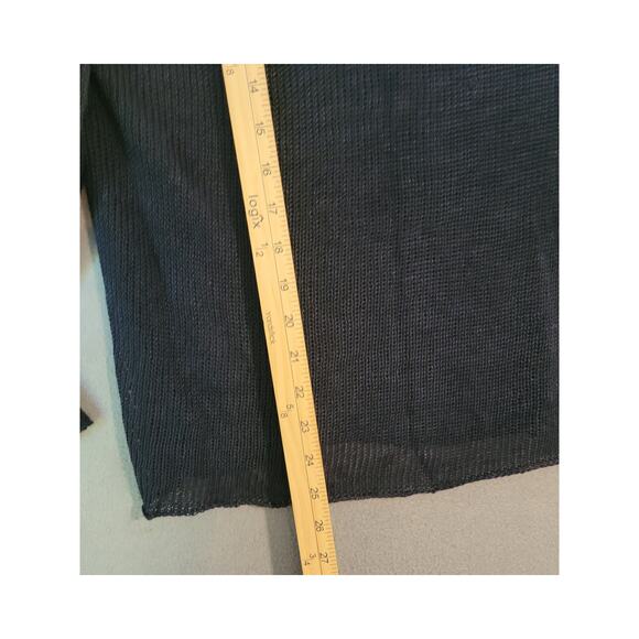 Eileen Fisher Navy Blue 100% Linen Loose Knit Rollneck Sweater – Small - Picture 6 of 7